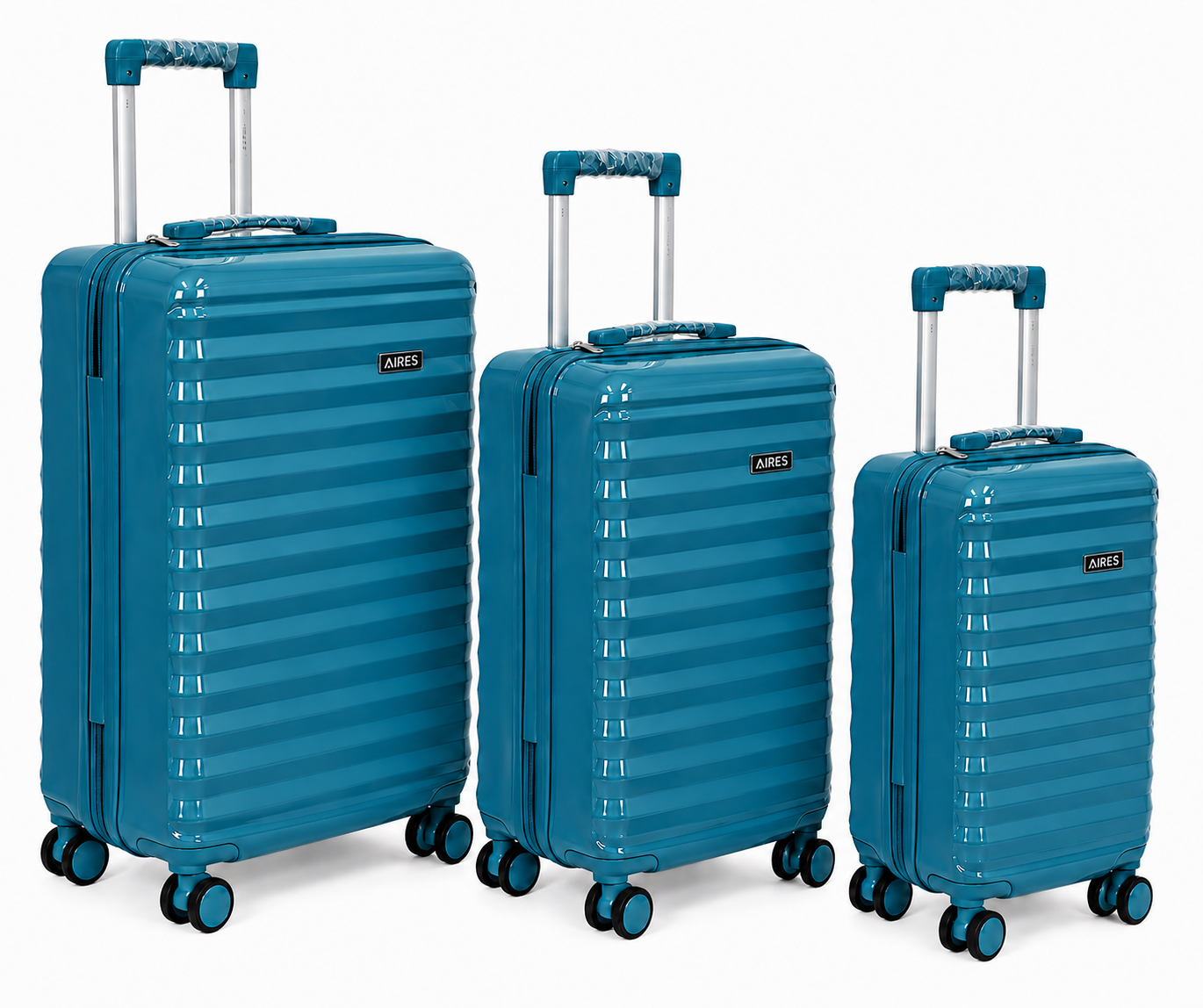 (image for) AP-2301 Crystal Teal 3-Pieces Hard Shell Travel Luggage Set